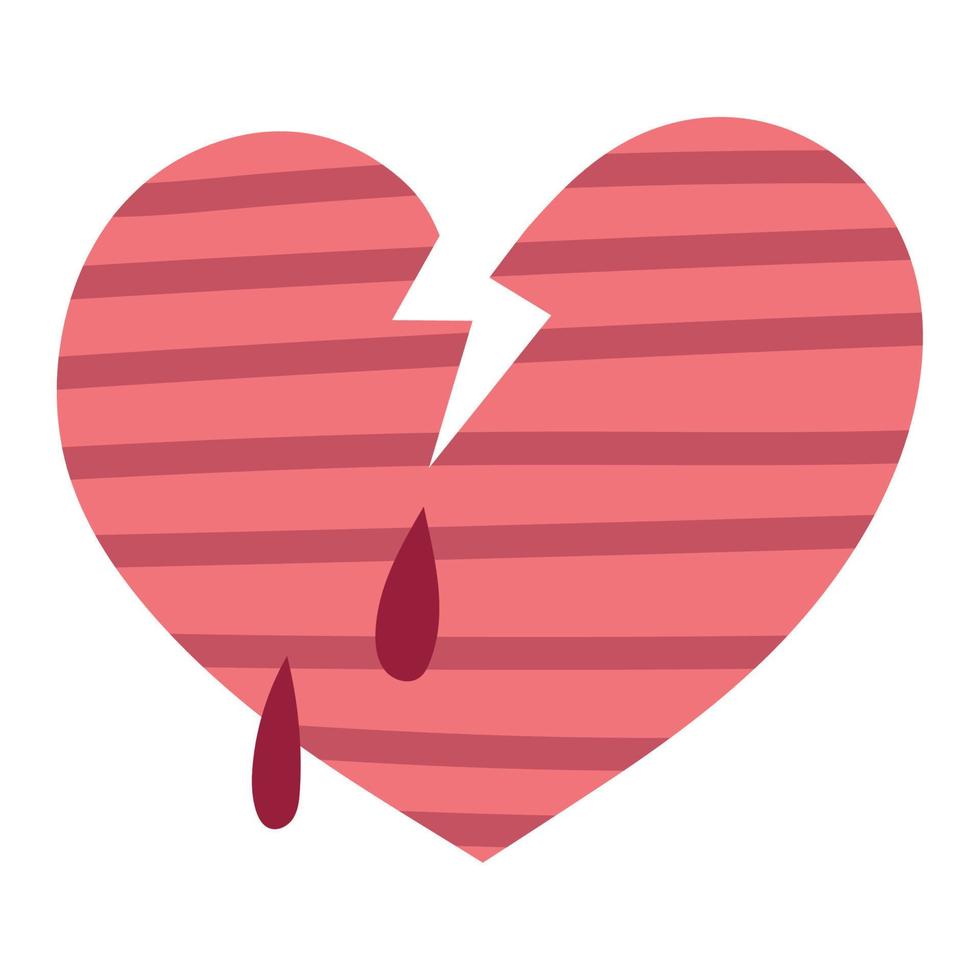 broken heart love vector