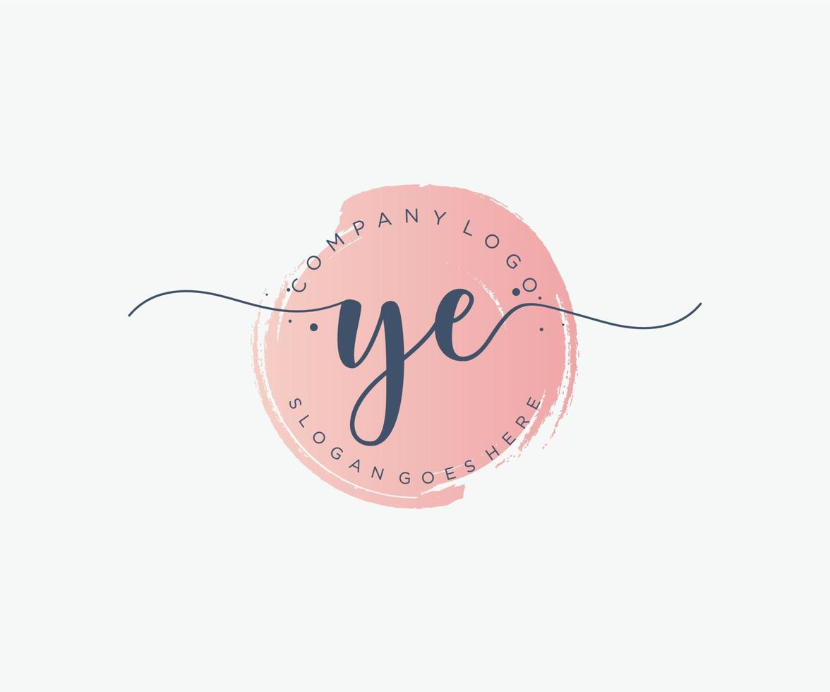 Initial YE feminine logo. Usable for Nature, Salon, Spa, Cosmetic and Beauty Logos. Flat Vector Logo Design Template Element.
