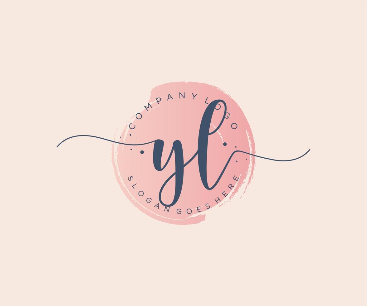 Initial YL feminine logo. Usable for Nature, Salon, Spa, Cosmetic and Beauty Logos. Flat Vector Logo Design Template Element.