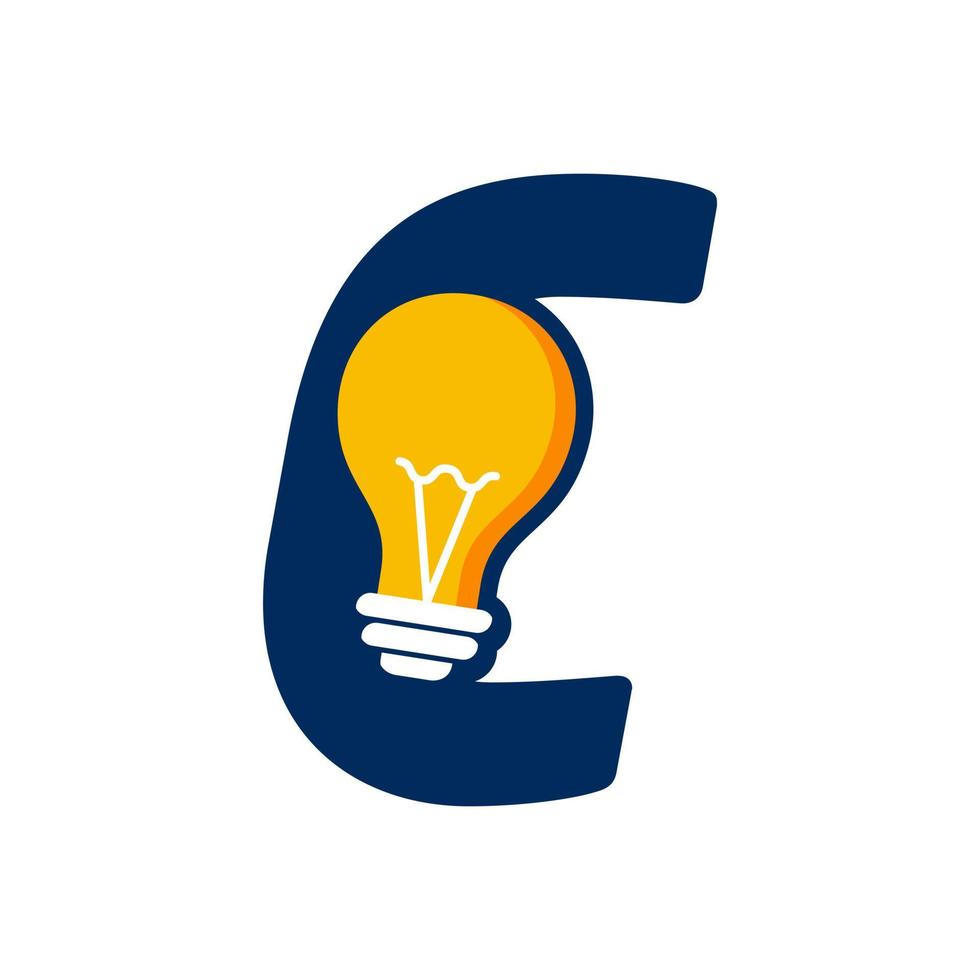 Initial C Idea Lamp vector