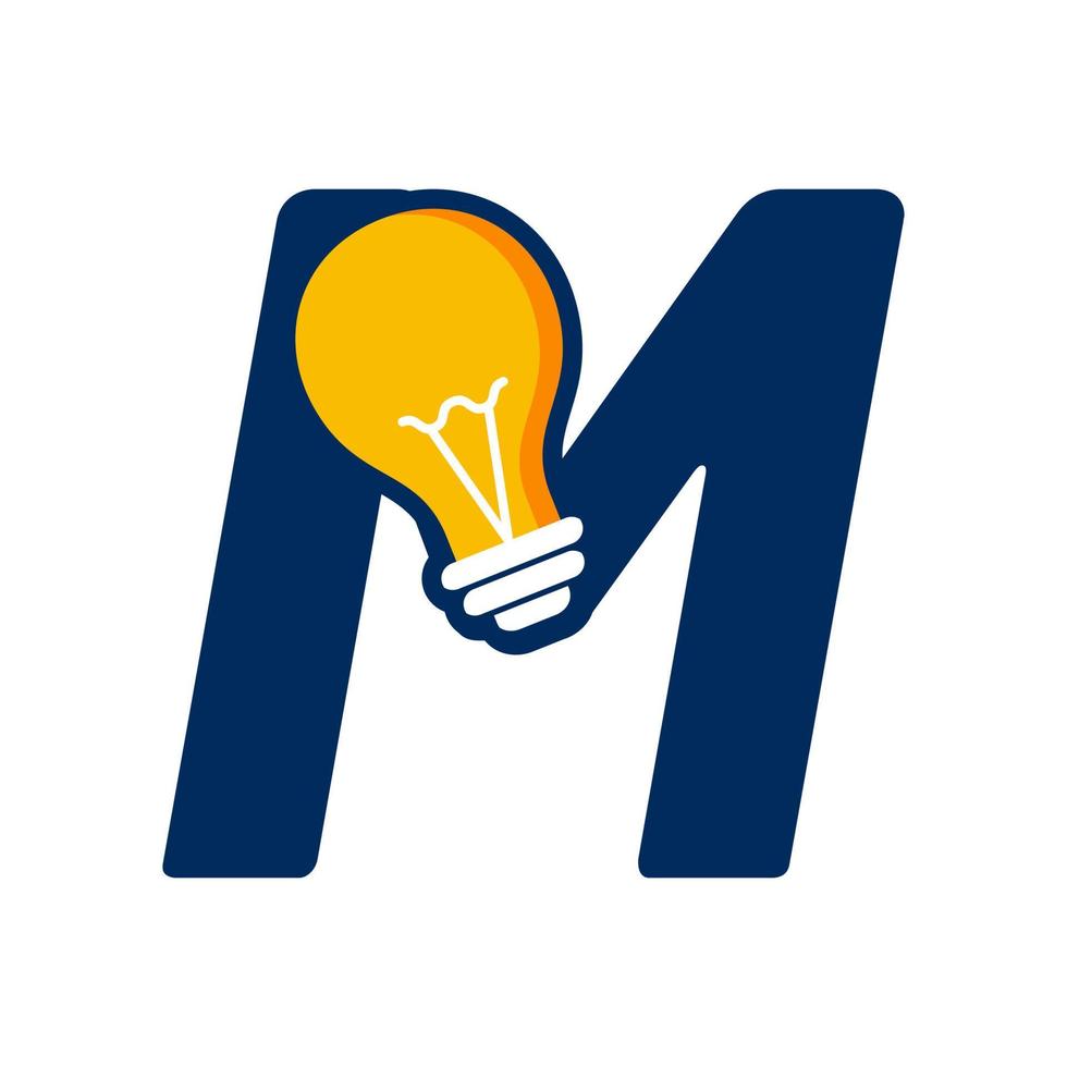 Initial M Idea Lamp vector