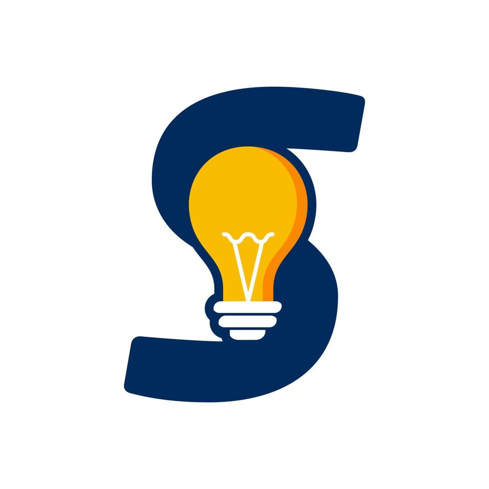 Initial S Idea Lamp vector