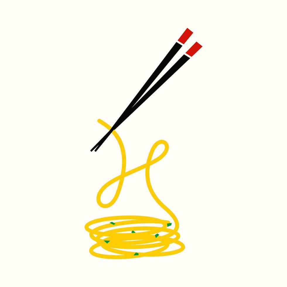 Initial H Noodle and Chopstick vector