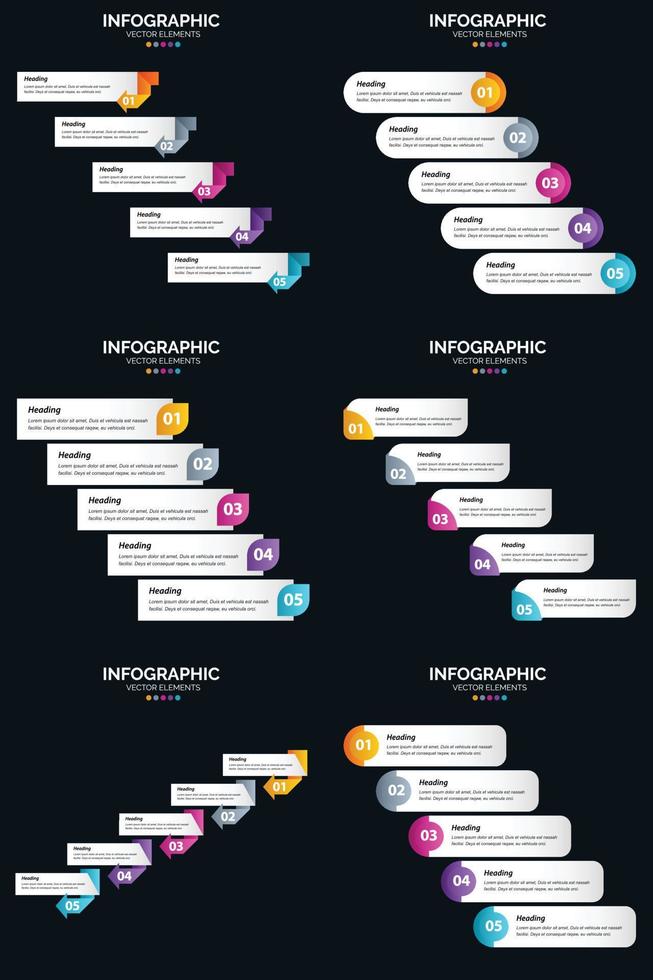 Impulse su negocio con este paquete de infografías vectoriales de 6 vector