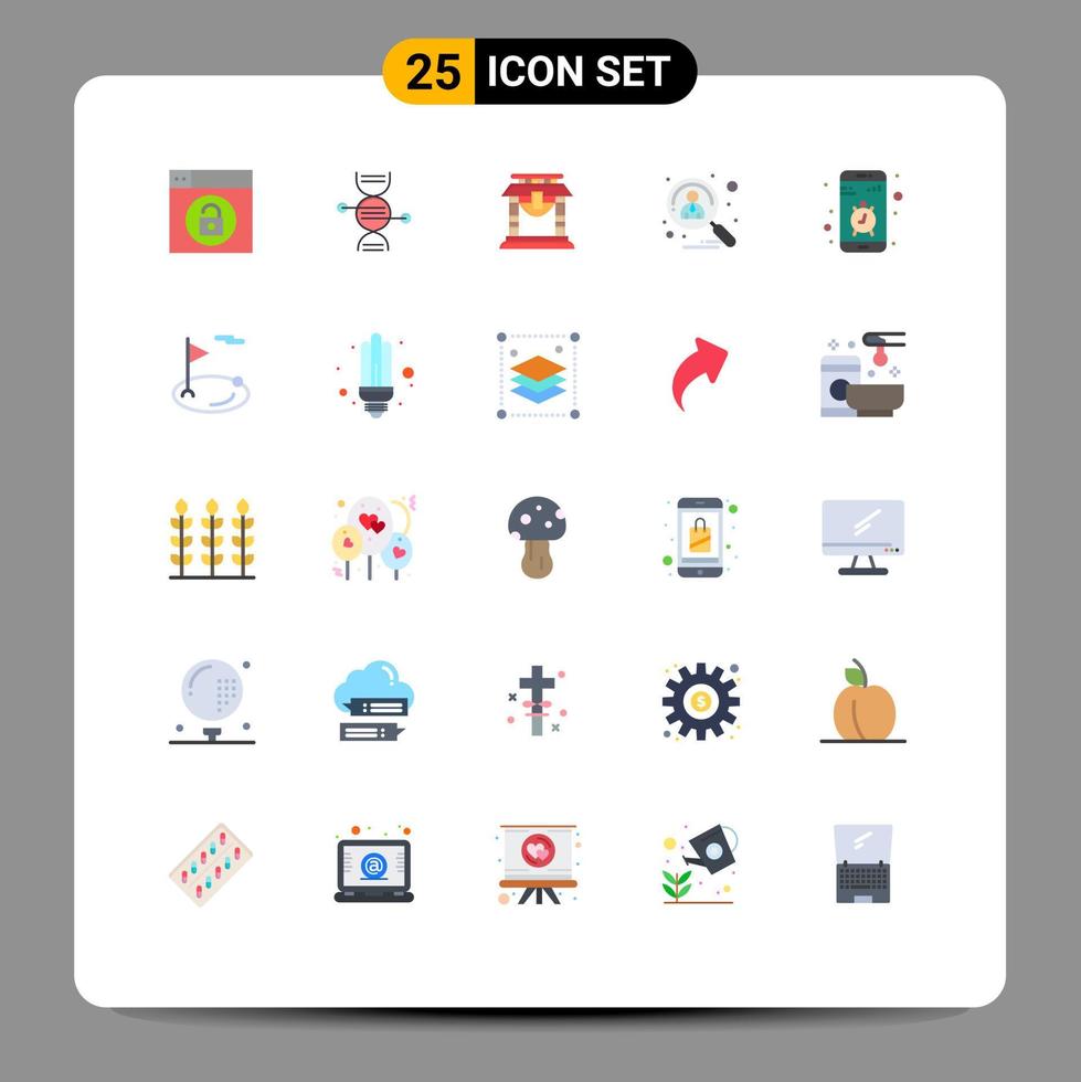 Group of 25 Flat Colors Signs and Symbols for app recruitment door hiring applicant Editable Vector Design Elements