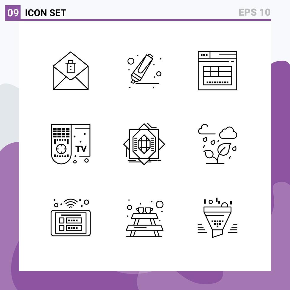 9 Creative Icons Modern Signs and Symbols of formation core web abstract remote Editable Vector Design Elements