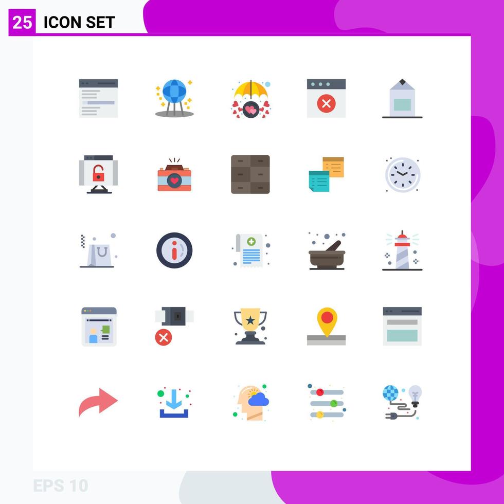 25 Thematic Vector Flat Colors and Editable Symbols of milk delete world app protection Editable Vector Design Elements
