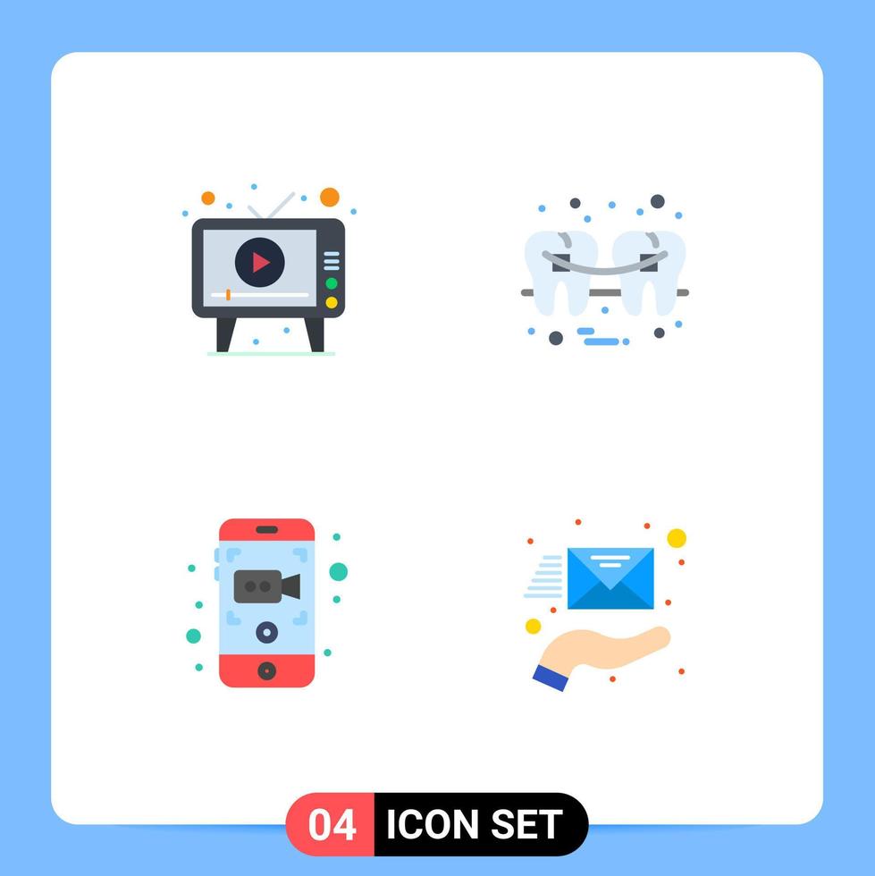 Stock Vector Icon Pack of 4 Line Signs and Symbols for ad wire play filling mobile Editable Vector Design Elements