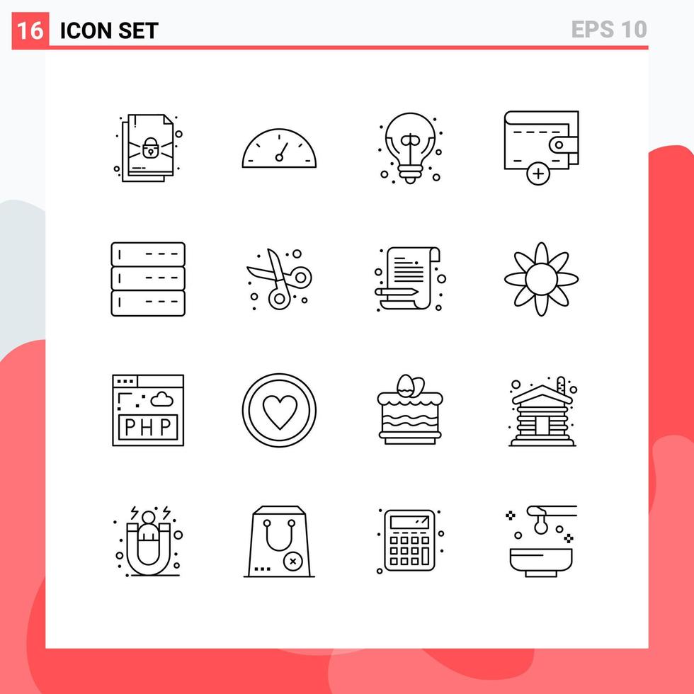 16 Creative Icons Modern Signs and Symbols of back to school devices good idea data wallet Editable Vector Design Elements