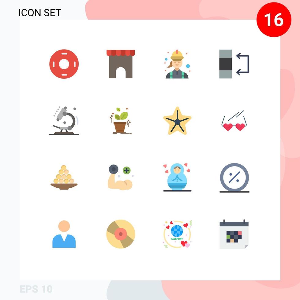 Pack of 16 creative Flat Colors of laboratory table construction swap technician Editable Pack of Creative Vector Design Elements