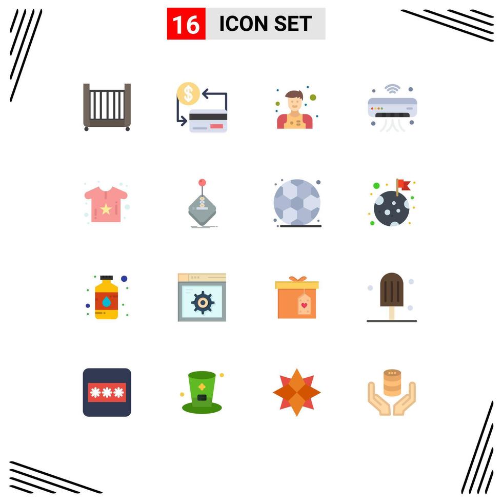 Mobile Interface Flat Color Set of 16 Pictograms of baby iot society internet of things ac Editable Pack of Creative Vector Design Elements