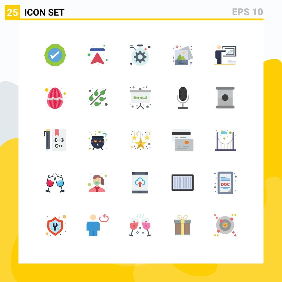conjunto de 25 iconos de interfaz de usuario modernos signos de símbolos para elementos de diseño vectorial editables de fotografía de arte de servidor de presentación de estrategia vector