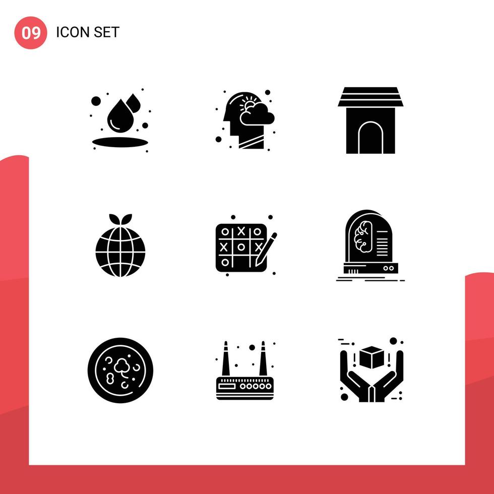 Stock Vector Icon Pack of 9 Line Signs and Symbols for hobbies globe apartment ecology household Editable Vector Design Elements