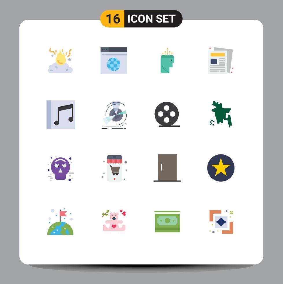 paquete de iconos de vector de stock de 16 signos y símbolos de línea para álbum papel web periódico psicología paquete editable de elementos de diseño de vector creativo