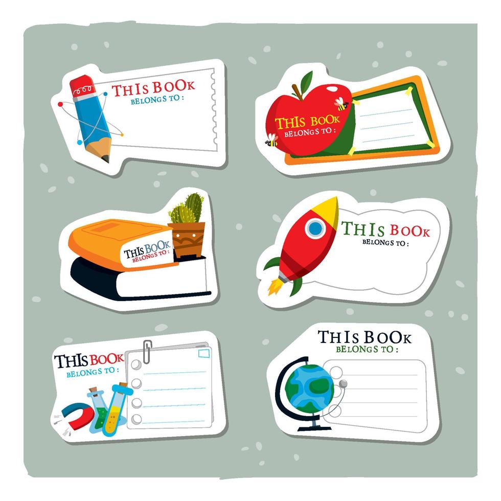 Belonging Sticker Label Set vector