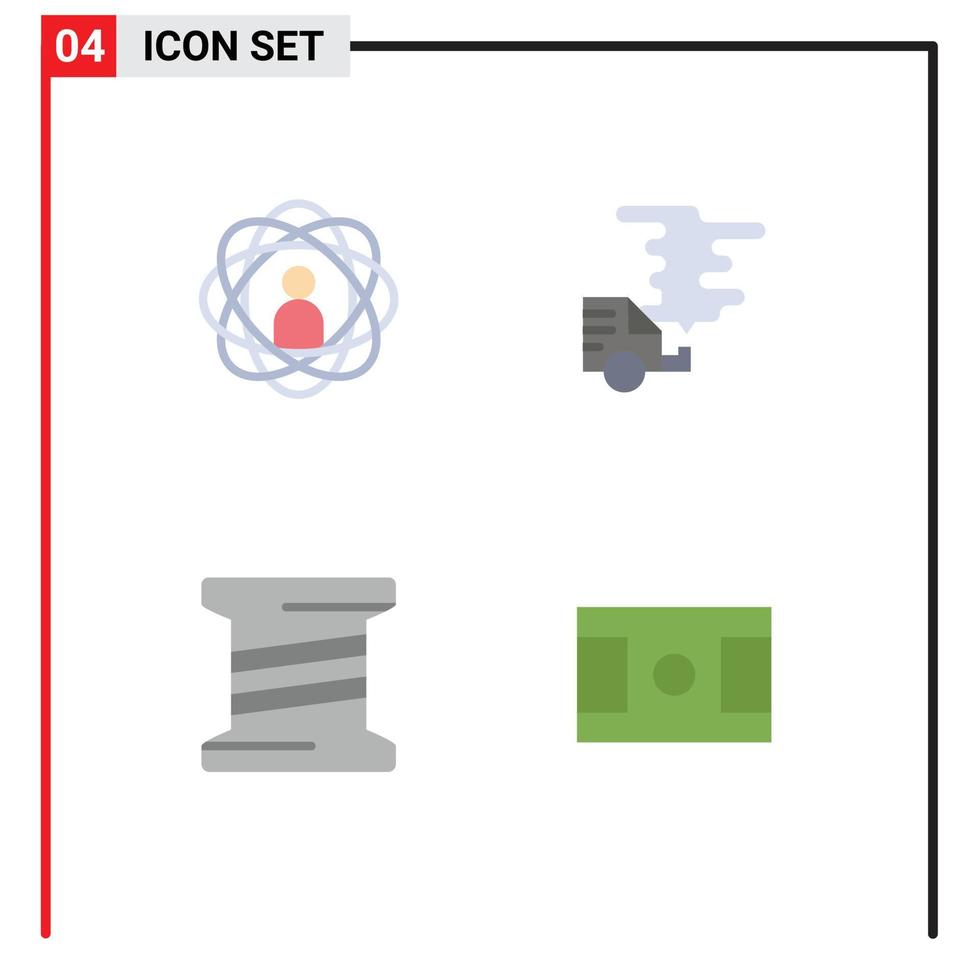 4 Creative Icons Modern Signs and Symbols of abilities pollution research car coil Editable Vector Design Elements