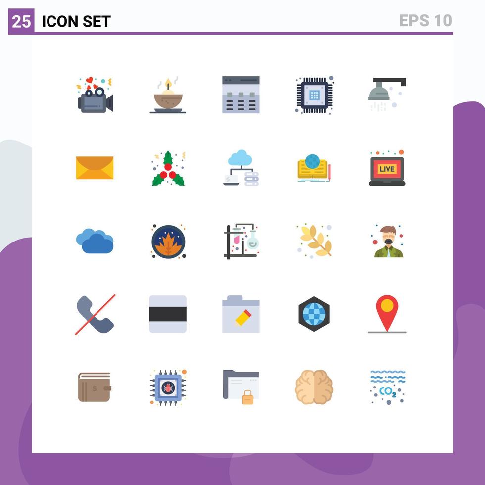 Stock Vector Icon Pack of 25 Line Signs and Symbols for bathroom encryption header device chip Editable Vector Design Elements