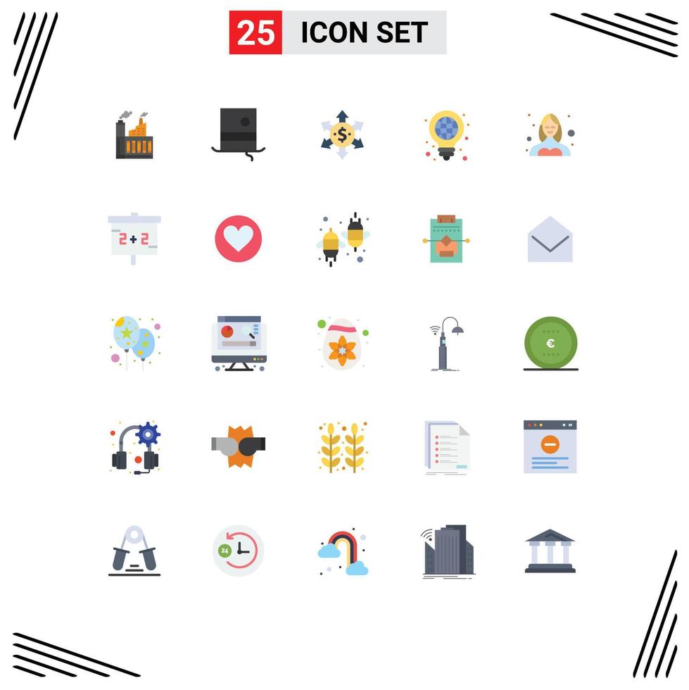 paquete de iconos de vector de stock de 25 signos y símbolos de línea para elementos de diseño de vector editables de idea de globo de monóculo de luz de avatar