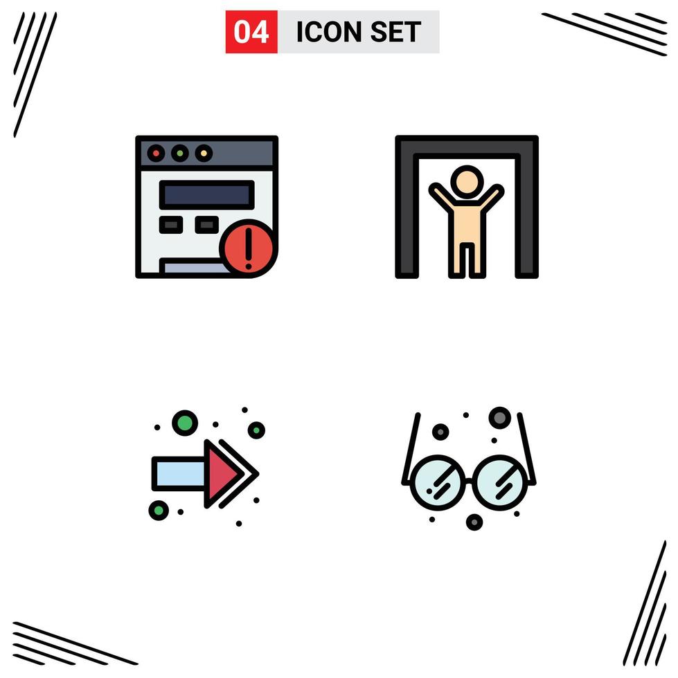 4 Creative Icons Modern Signs and Symbols of alert school human scanner arrow education Editable Vector Design Elements