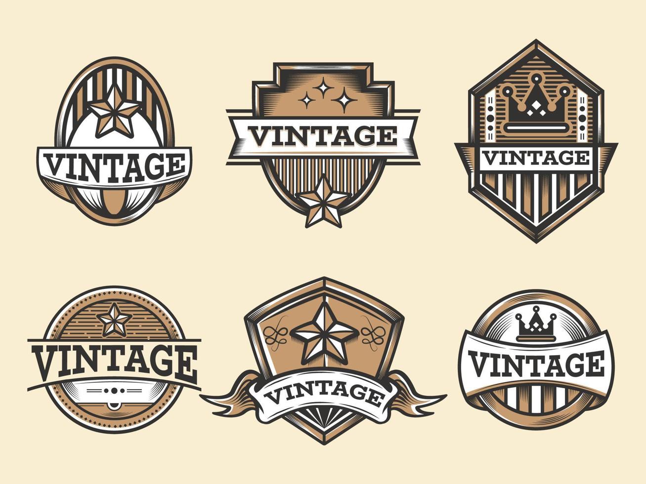 logotipo de placa con estilo vintage vector