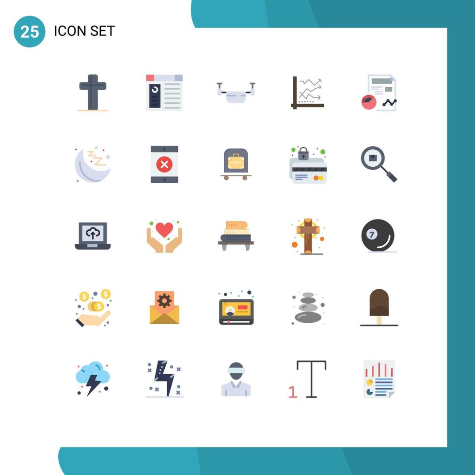 User Interface Pack of 25 Basic Flat Colors of chart analytic air analysis vehicles Editable Vector Design Elements