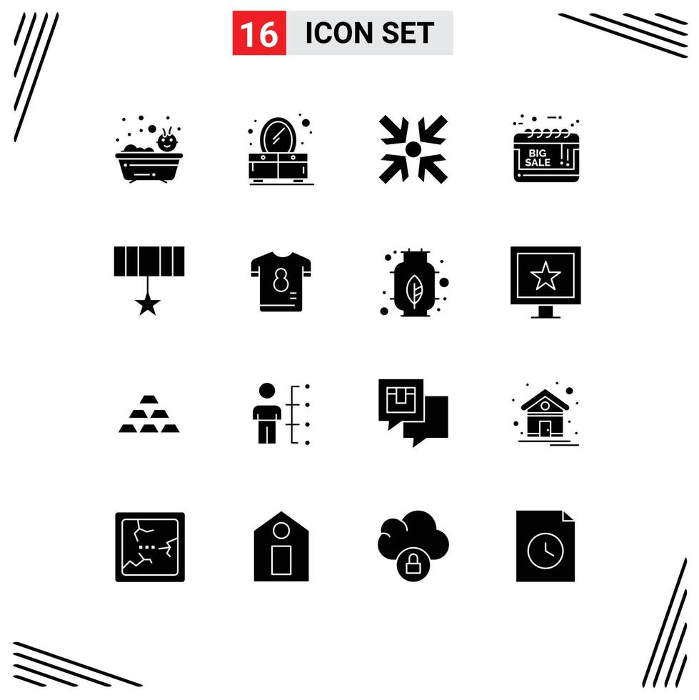 16 Creative Icons Modern Signs and Symbols of badge army enlarge sale notice grand sale Editable Vector Design Elements