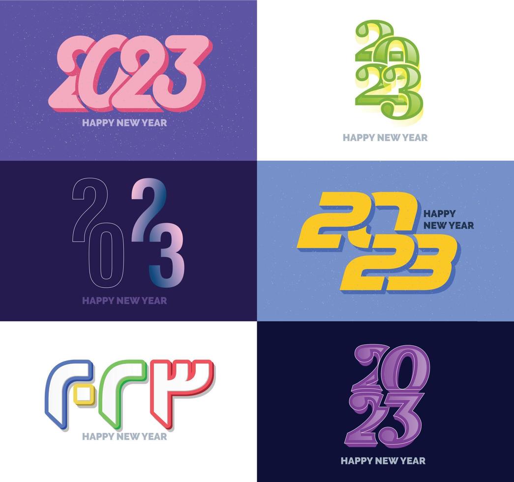 Big Set of 2023 Happy New Year logo text design 2023 number design template vector
