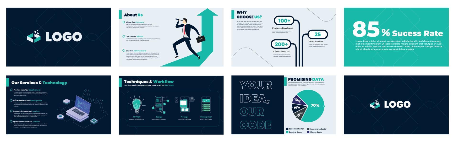 Presentation template for corporate vector