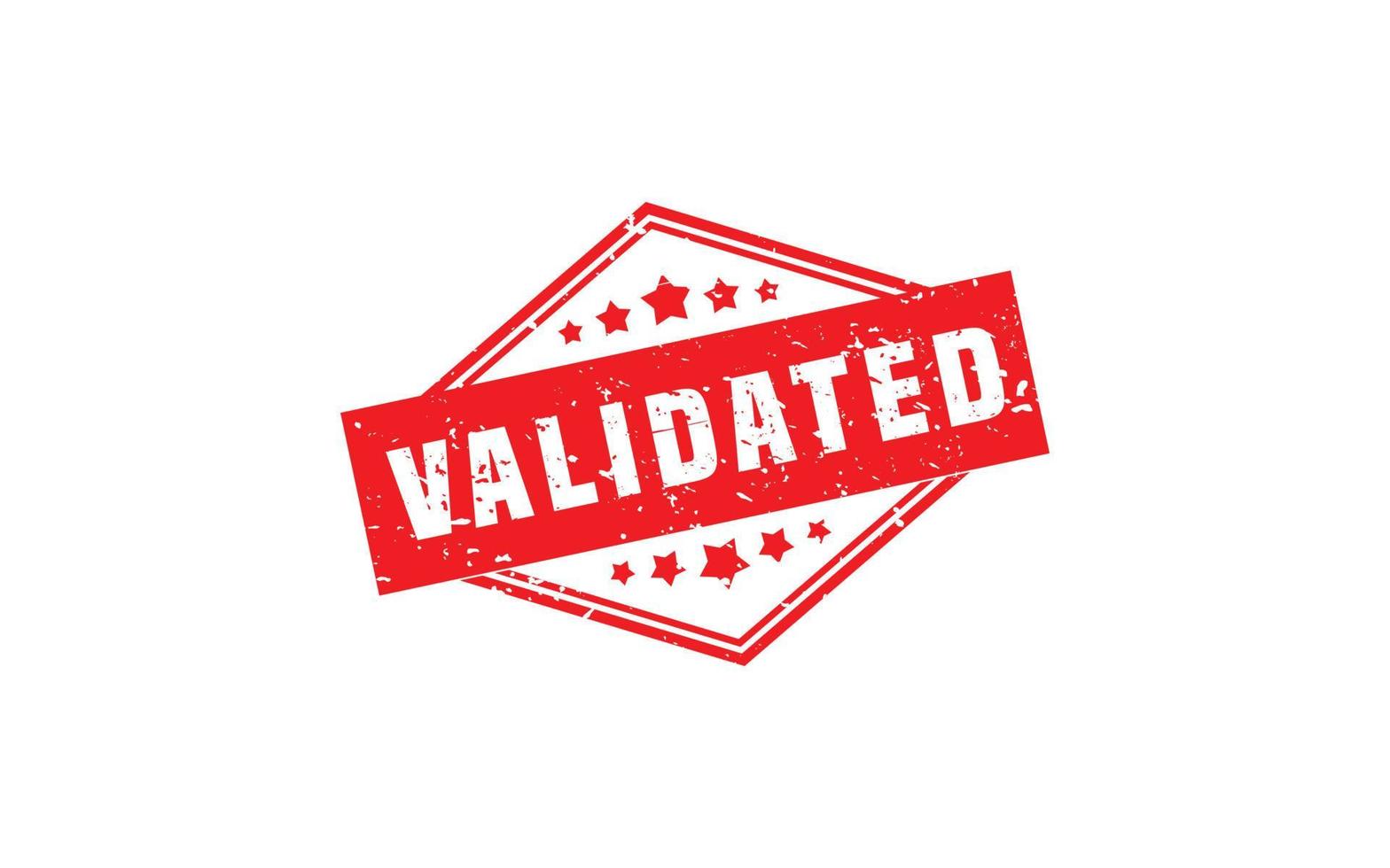 VALIDATED rubber stamp with grunge style on white background vector