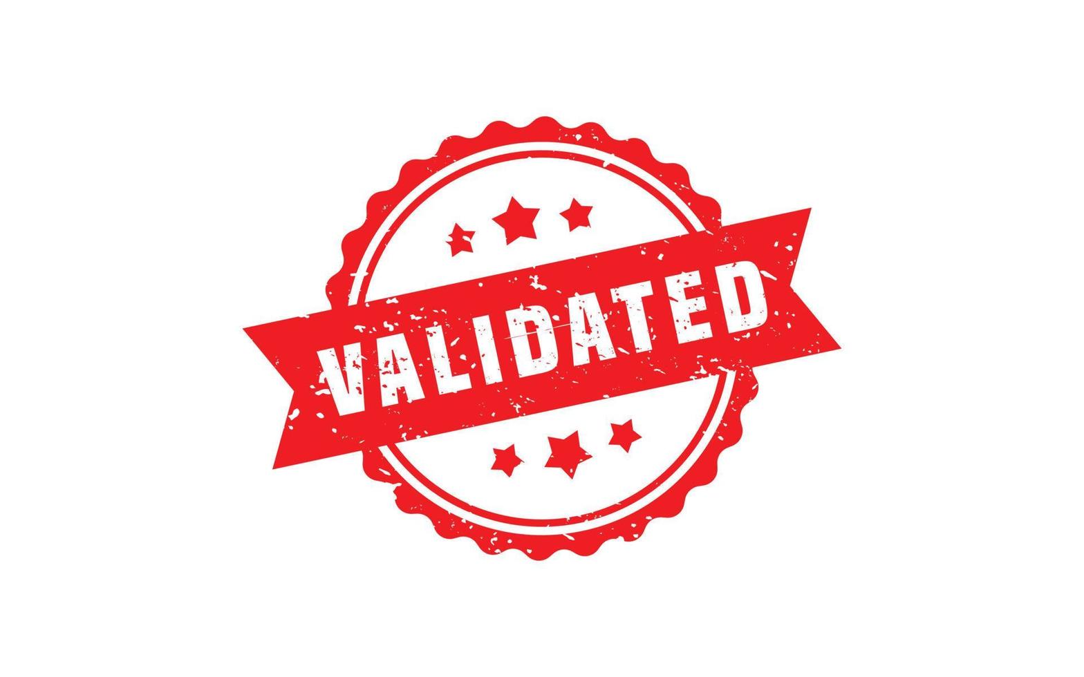 VALIDATED rubber stamp with grunge style on white background vector