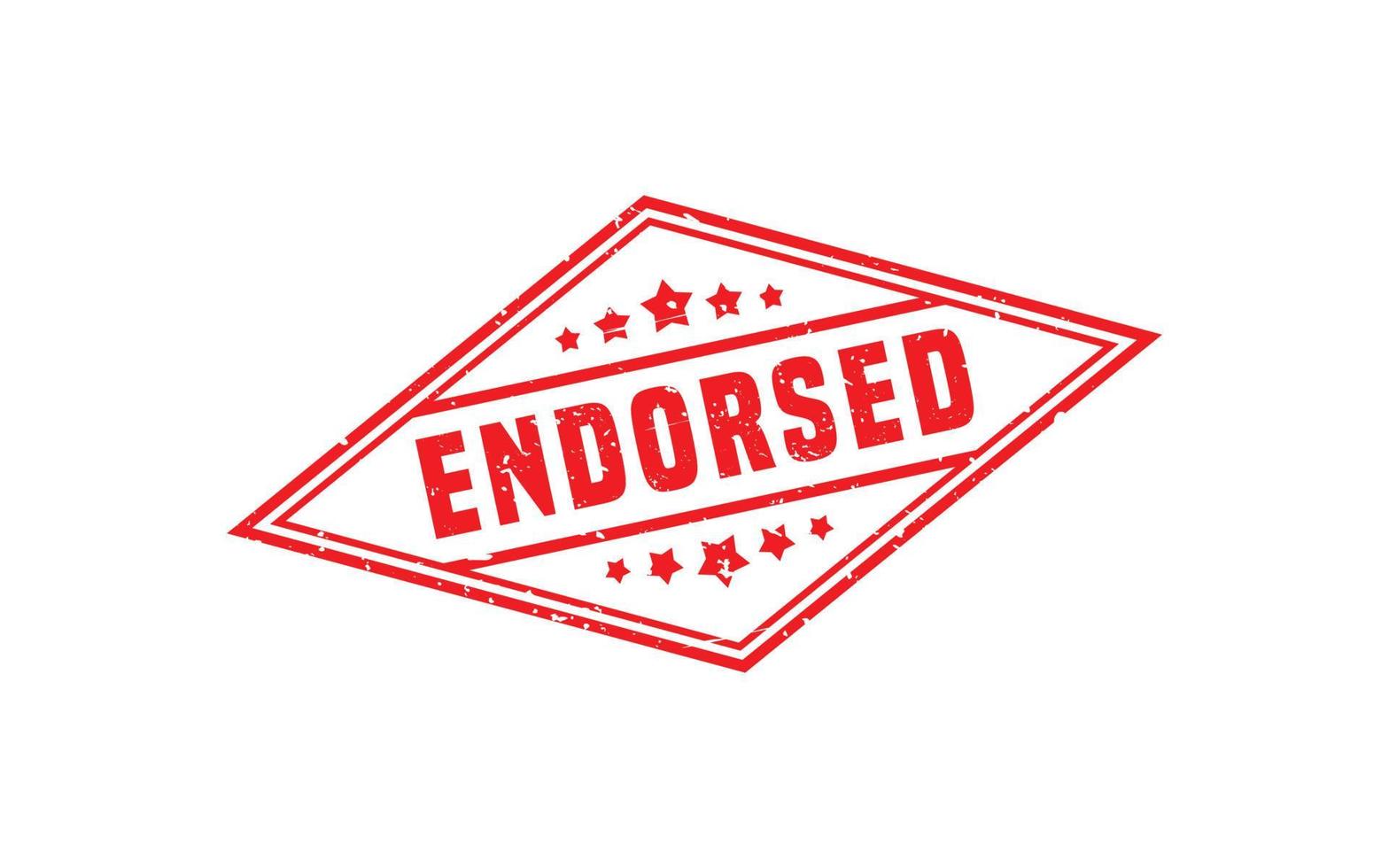 ENDORSED rubber stamp with grunge style on white background vector