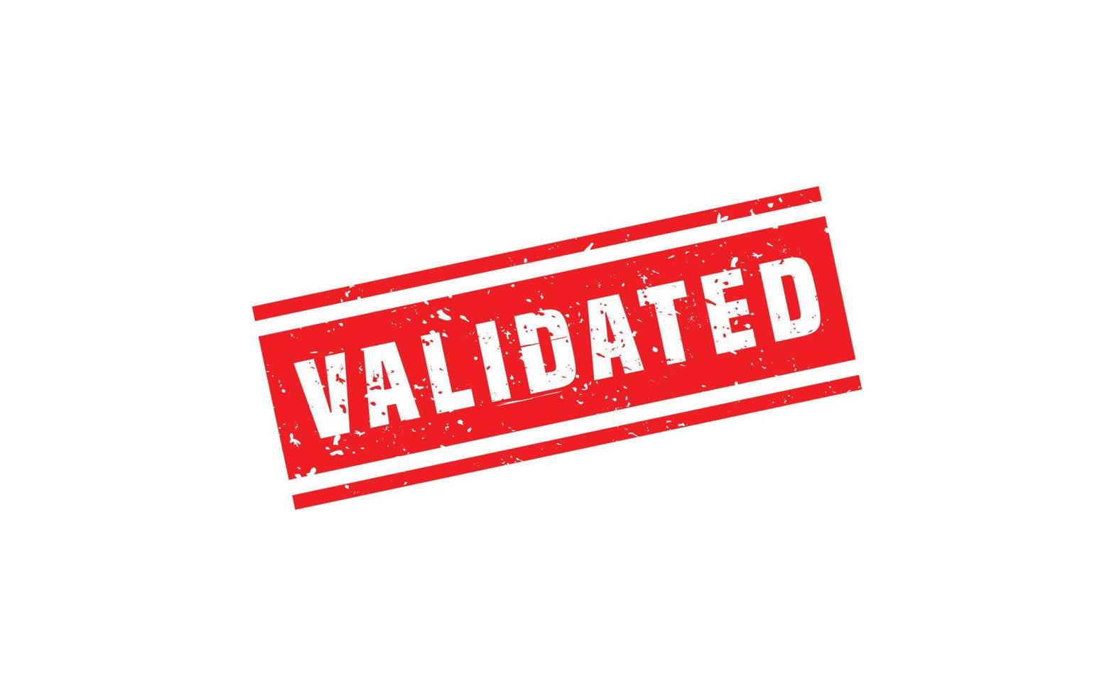 VALIDATED rubber stamp with grunge style on white background vector