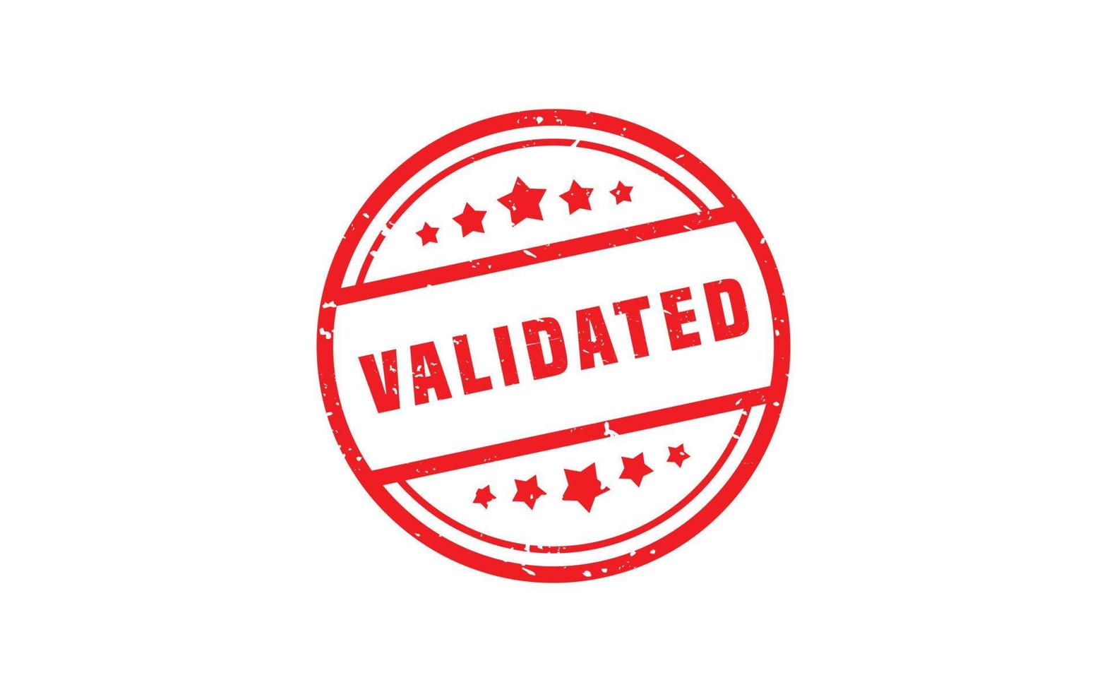 VALIDATED rubber stamp with grunge style on white background vector