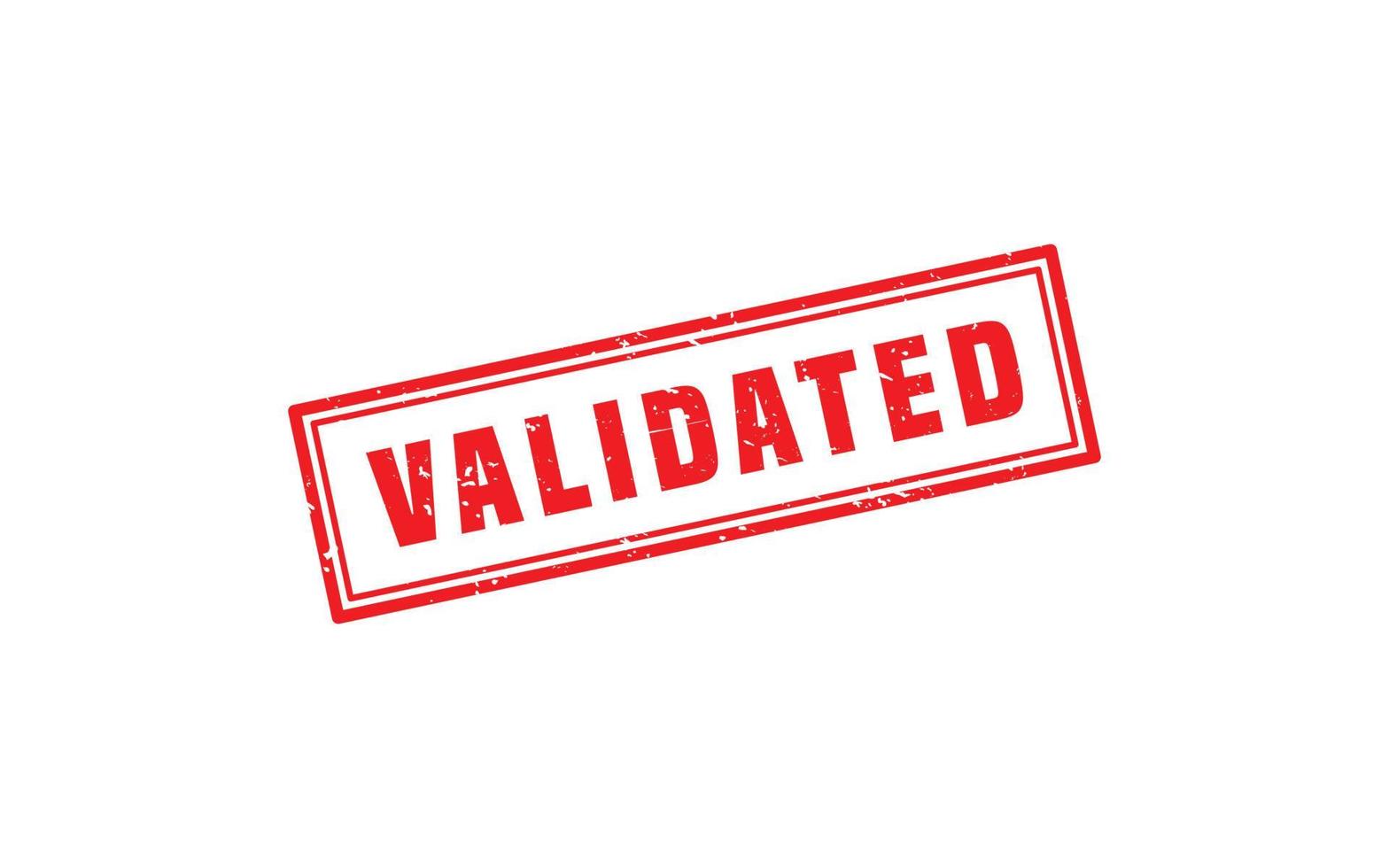 VALIDATED rubber stamp with grunge style on white background vector