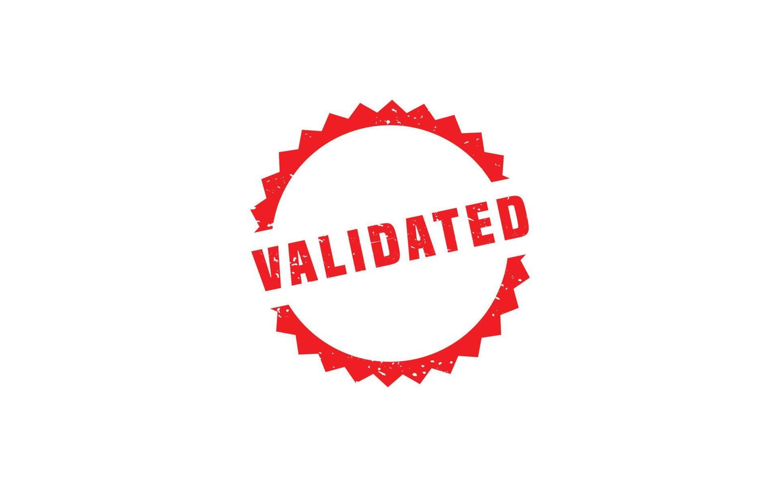 VALIDATED rubber stamp with grunge style on white background vector