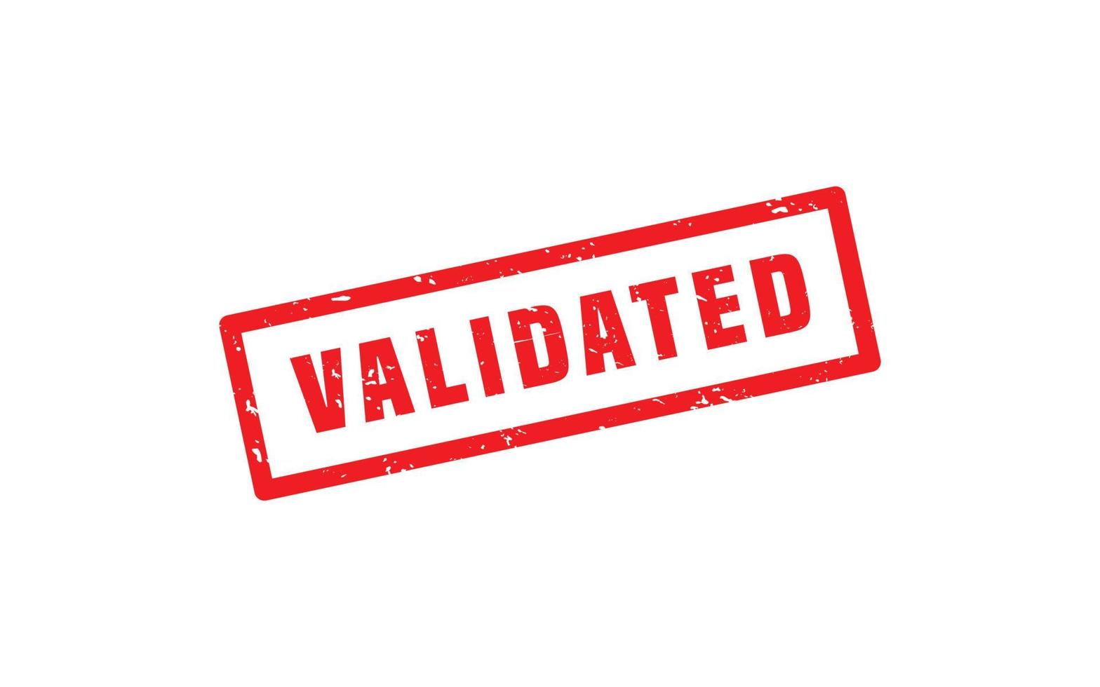 VALIDATED rubber stamp with grunge style on white background vector
