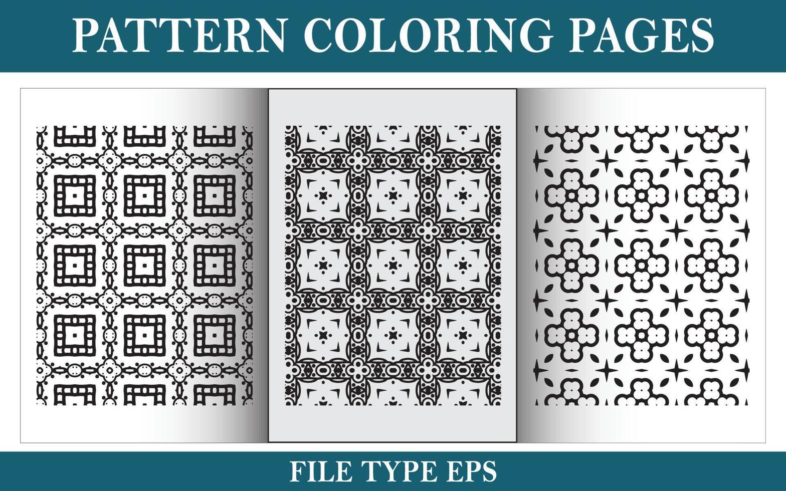 Pattern floral coloring page black and white vector