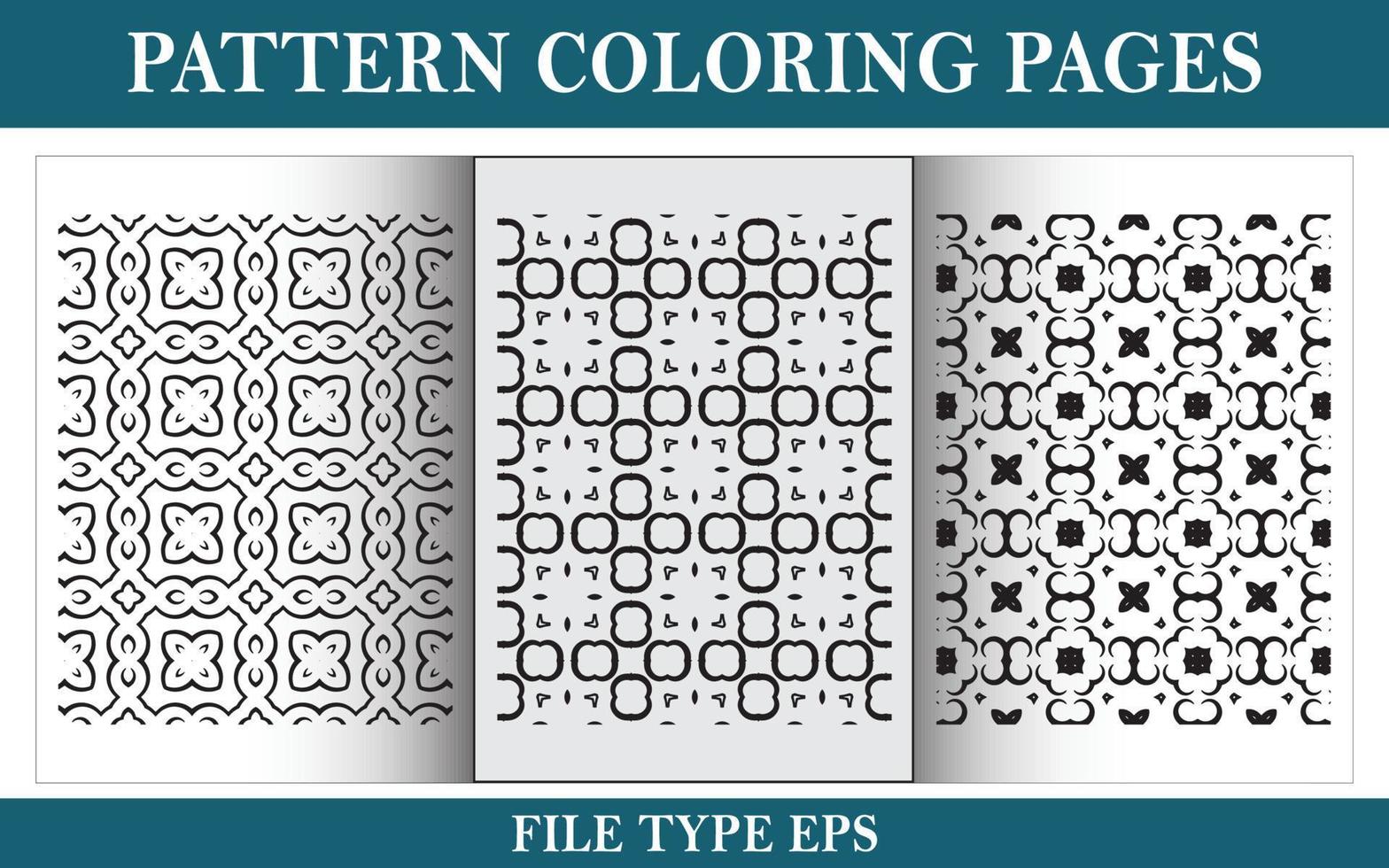 Pattern floral coloring page black and white vector