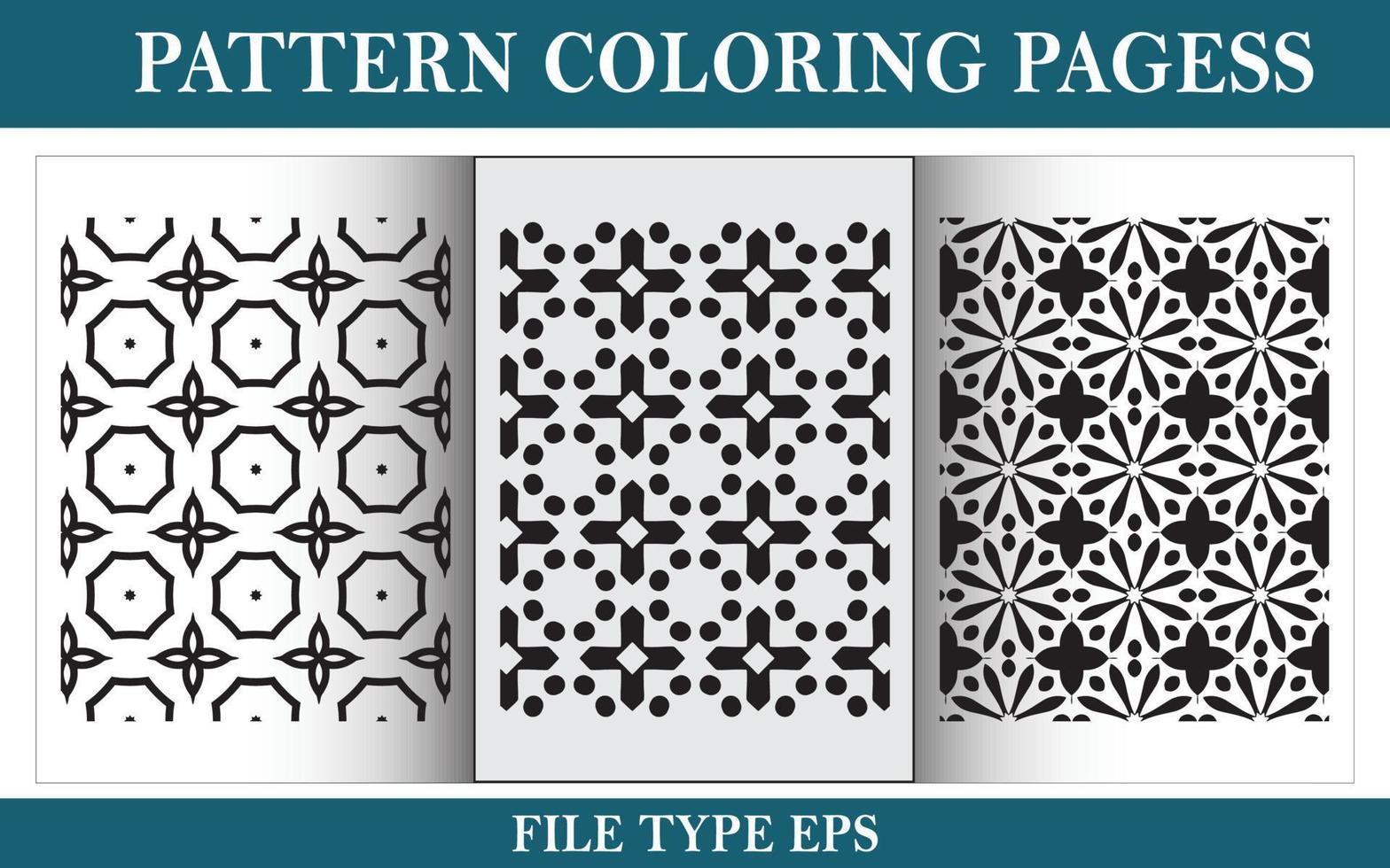 Pattern floral coloring page black and white vector