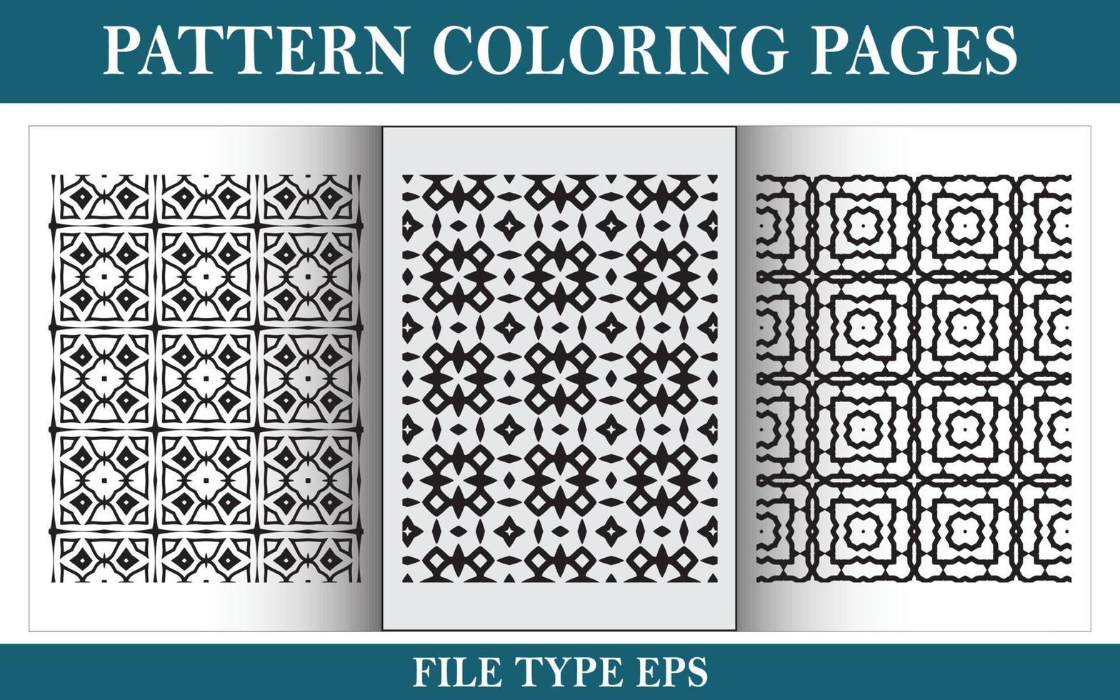 Pattern floral coloring page black and white vector