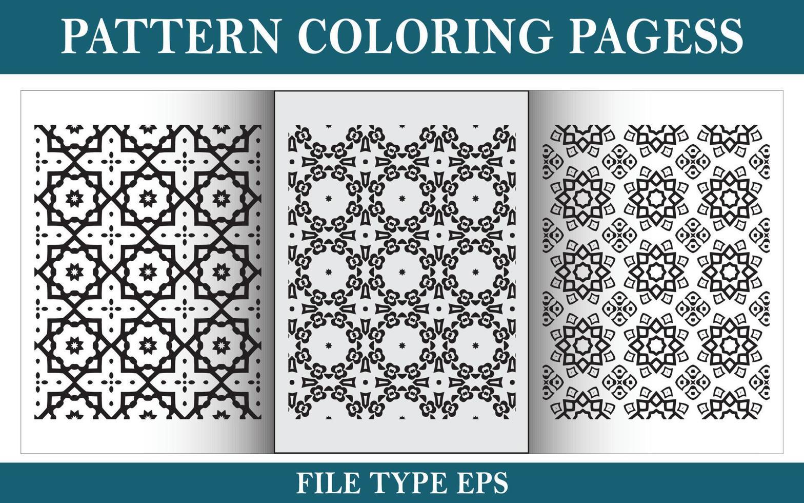 Pattern floral coloring page black and white vector