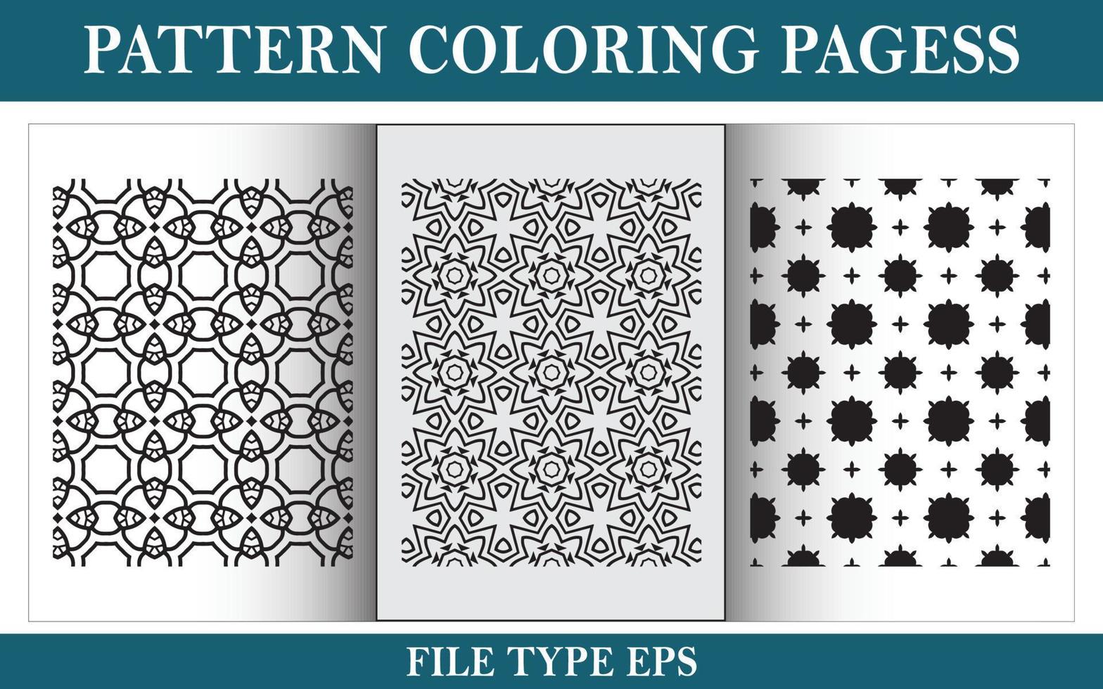 Pattern floral coloring page black and white vector