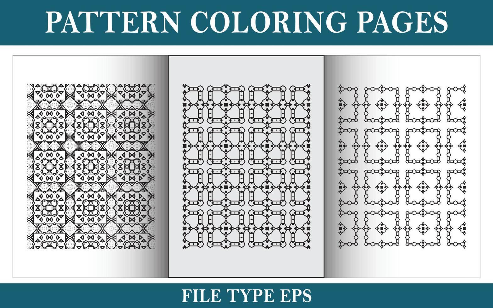 Pattern floral coloring page black and white vector