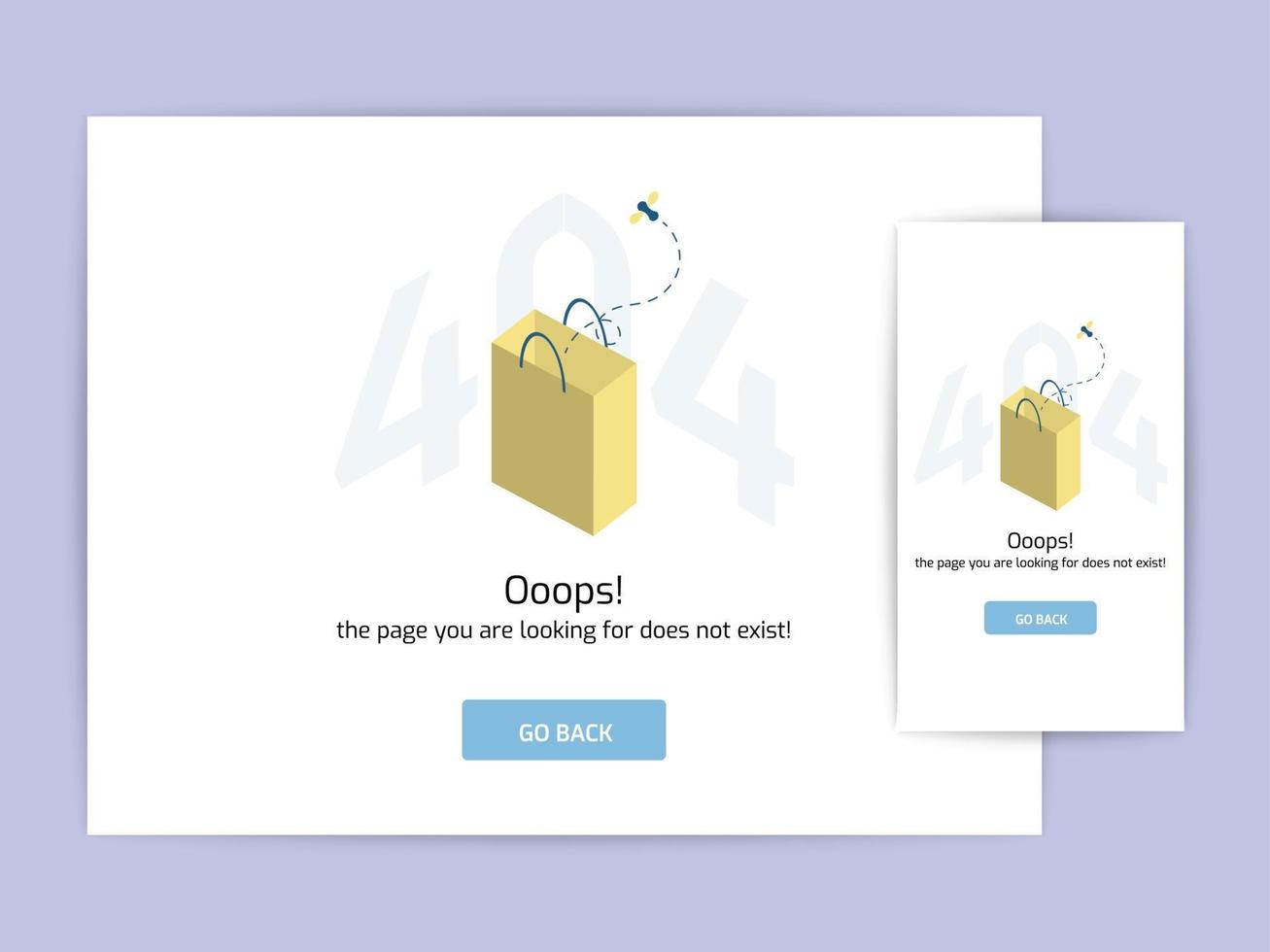 Page not found 404 design concept template. error page flat line vector. Link to a non-existent page. Astronaut in box illustration vector