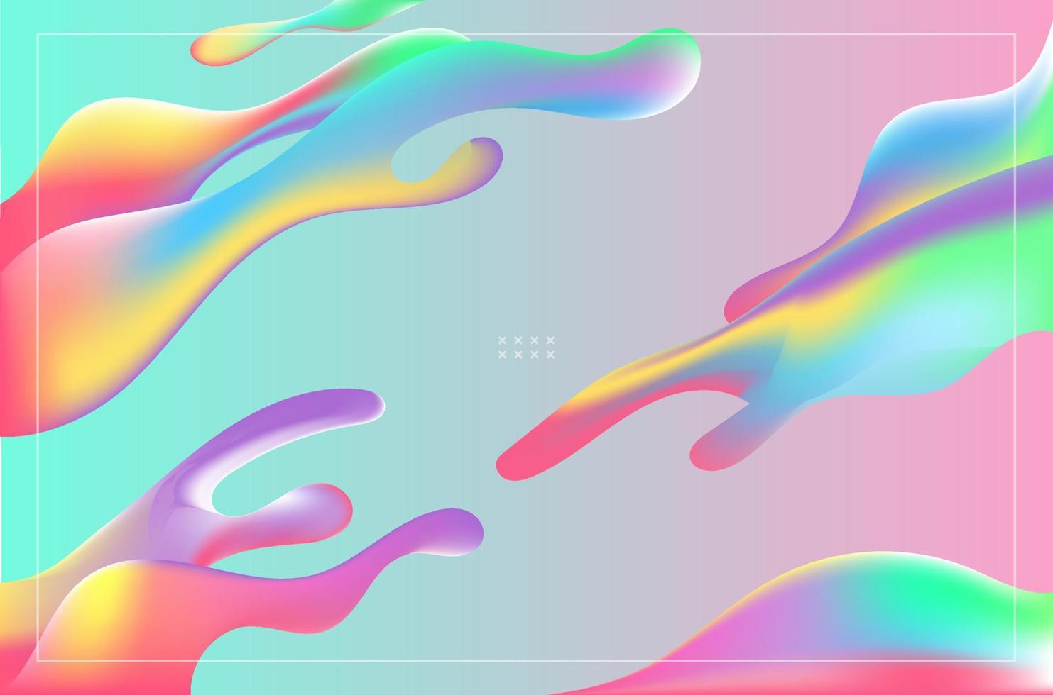 Colorful abstract fluid shapes gradient backgrounds vector