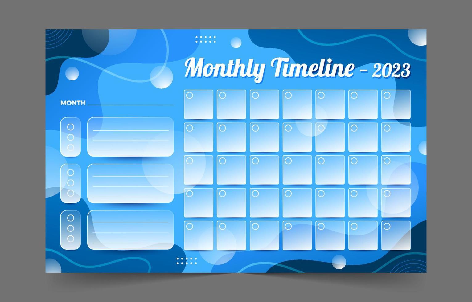 Modern Monthly Timeline Template Gradient vector