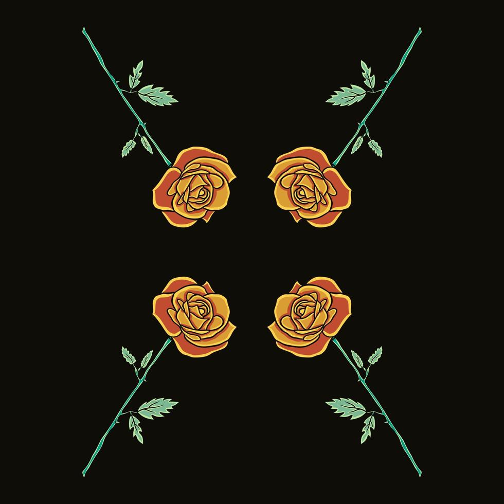 Rose flower glowing vector illustration