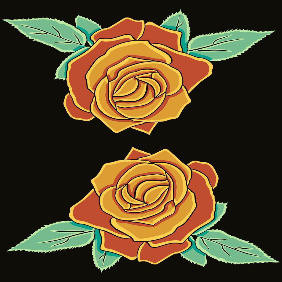 Rose flower glowing vector illustration