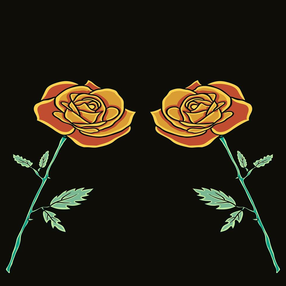 Rose flower glowing vector illustration