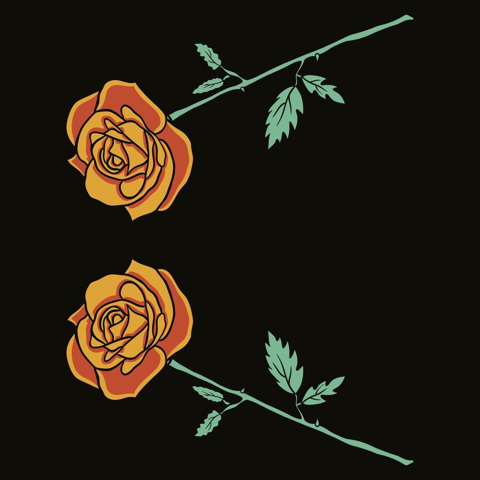 Rose flower glowing vector illustration